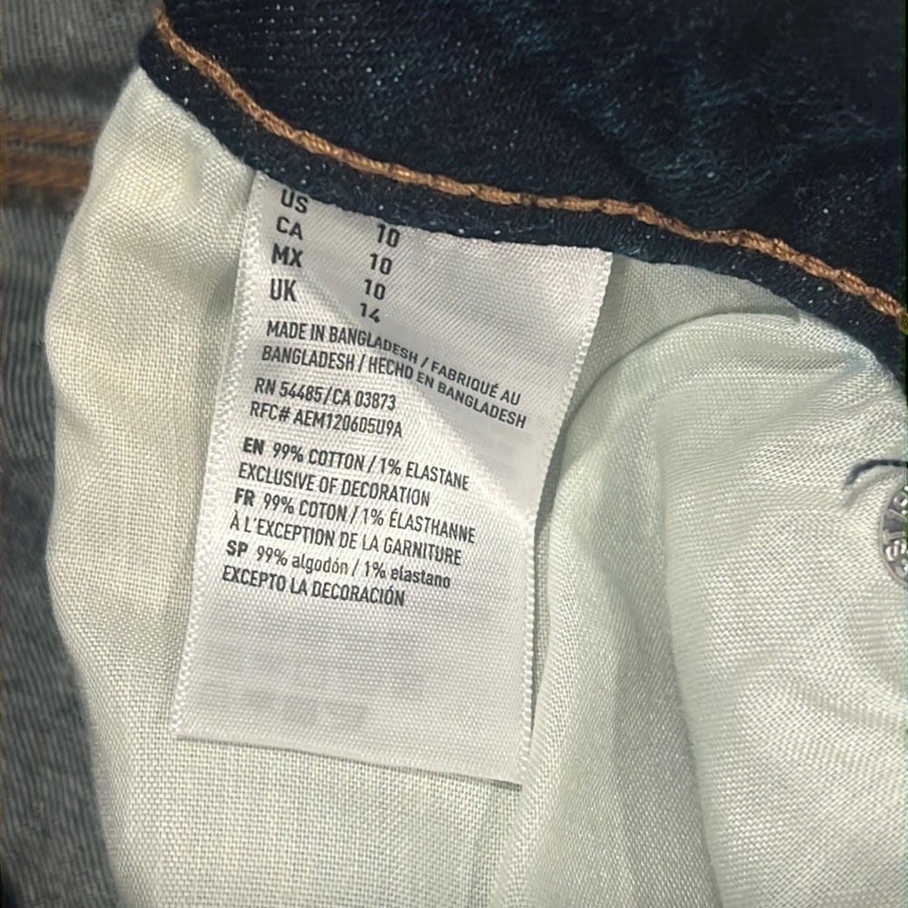 American Eagle Denim Mini Skirt Dark Blue w/ Stretch Size 10 - Picture 5 of 8